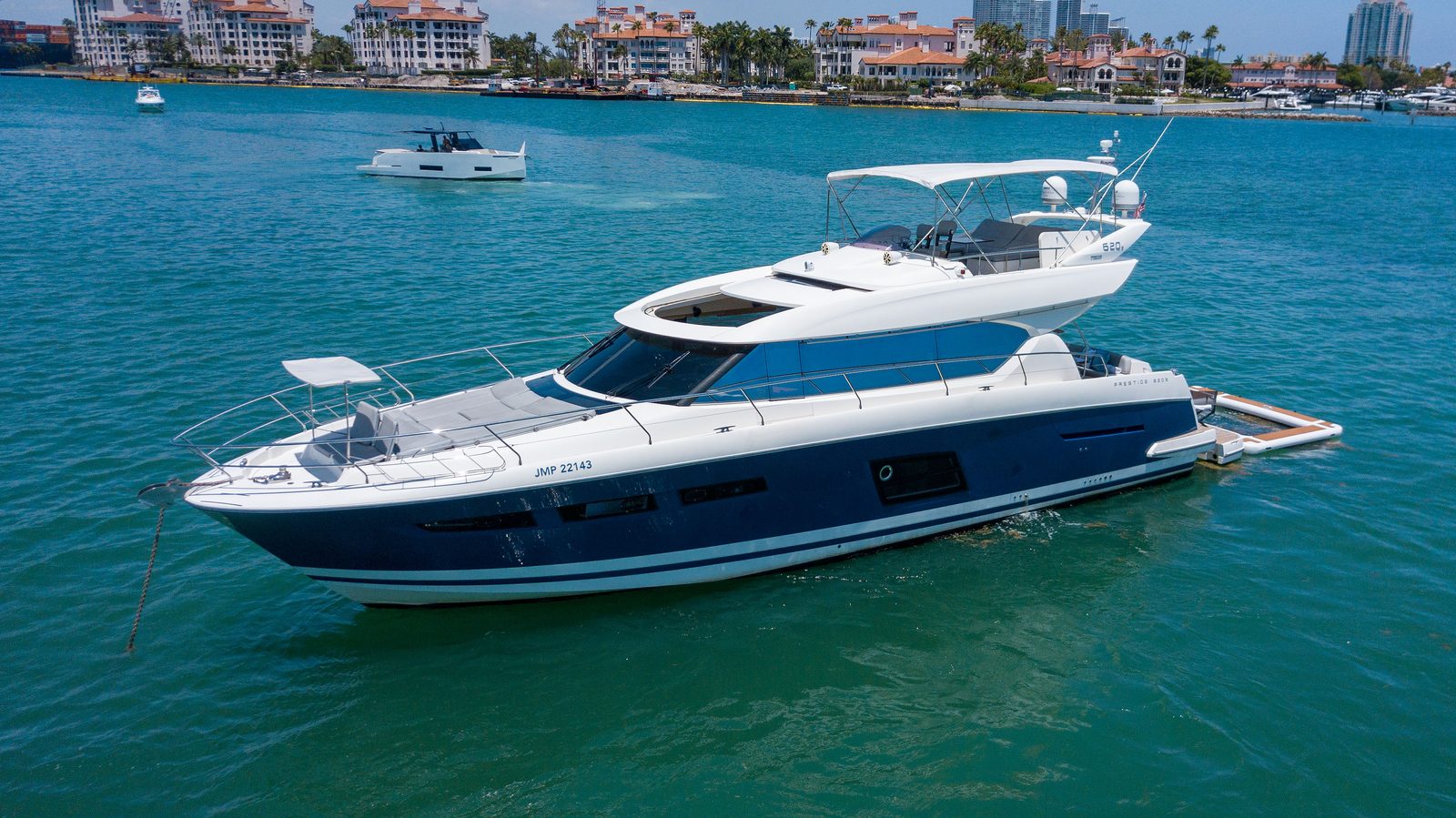 65' Prestige yacht charter in Miami Beach Marina, Miami
