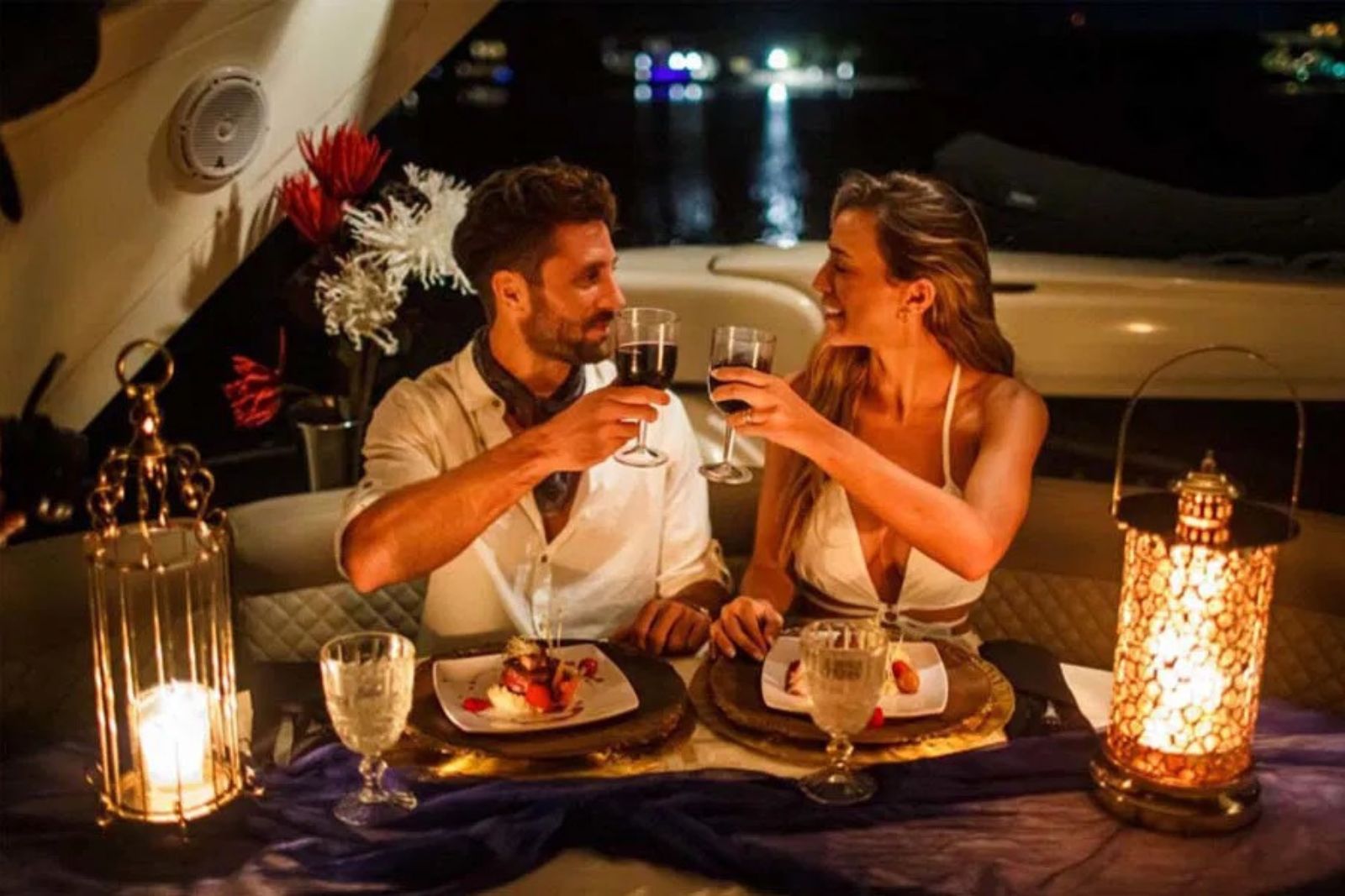 Romantic Dinner for Two — candlelit yacht dinner