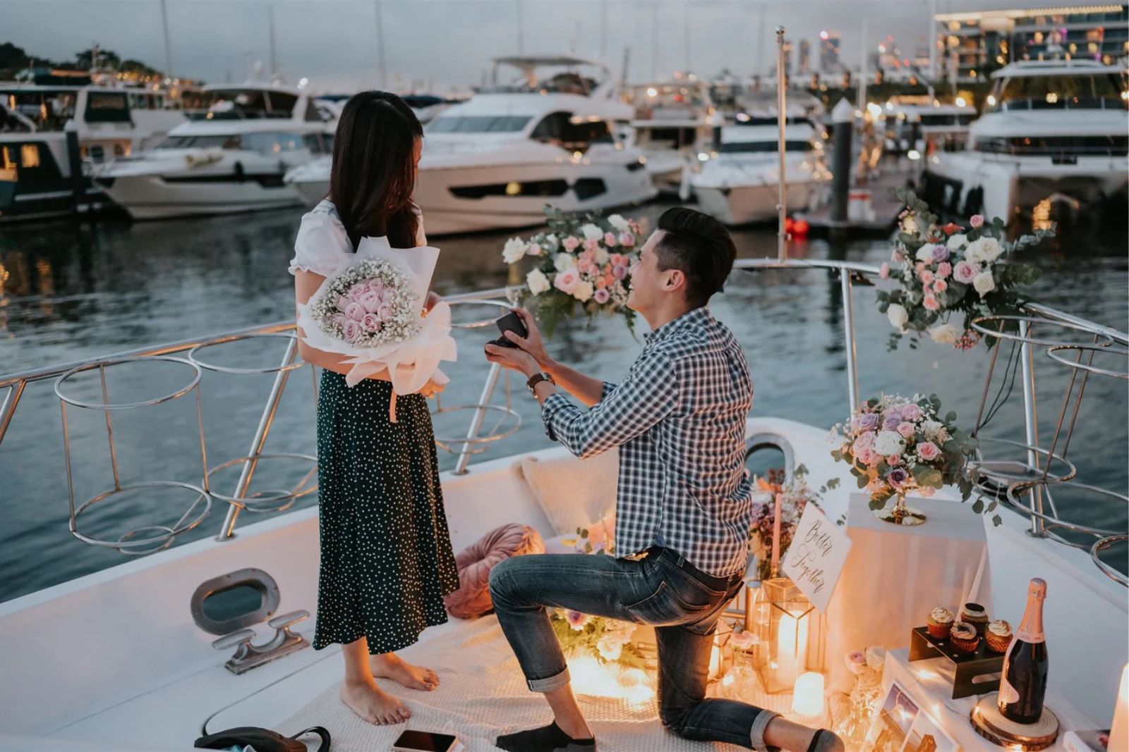 Wedding Proposal on a Miami yacht