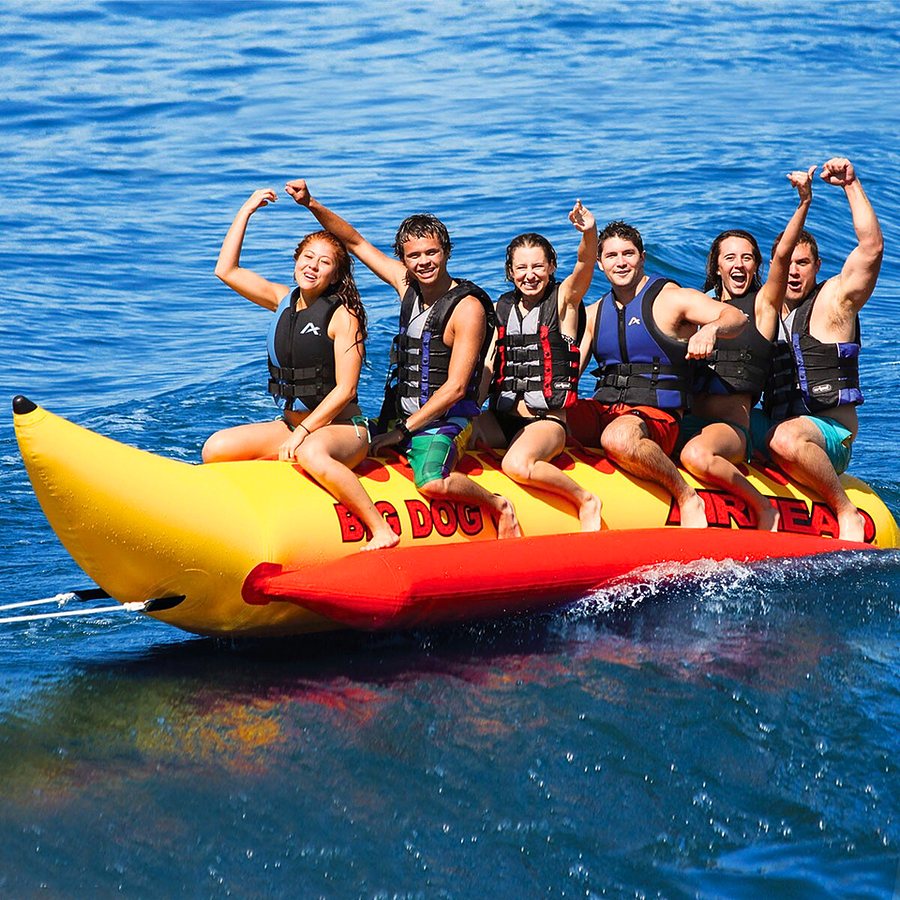 Banana tube ride on a Miami boat day
