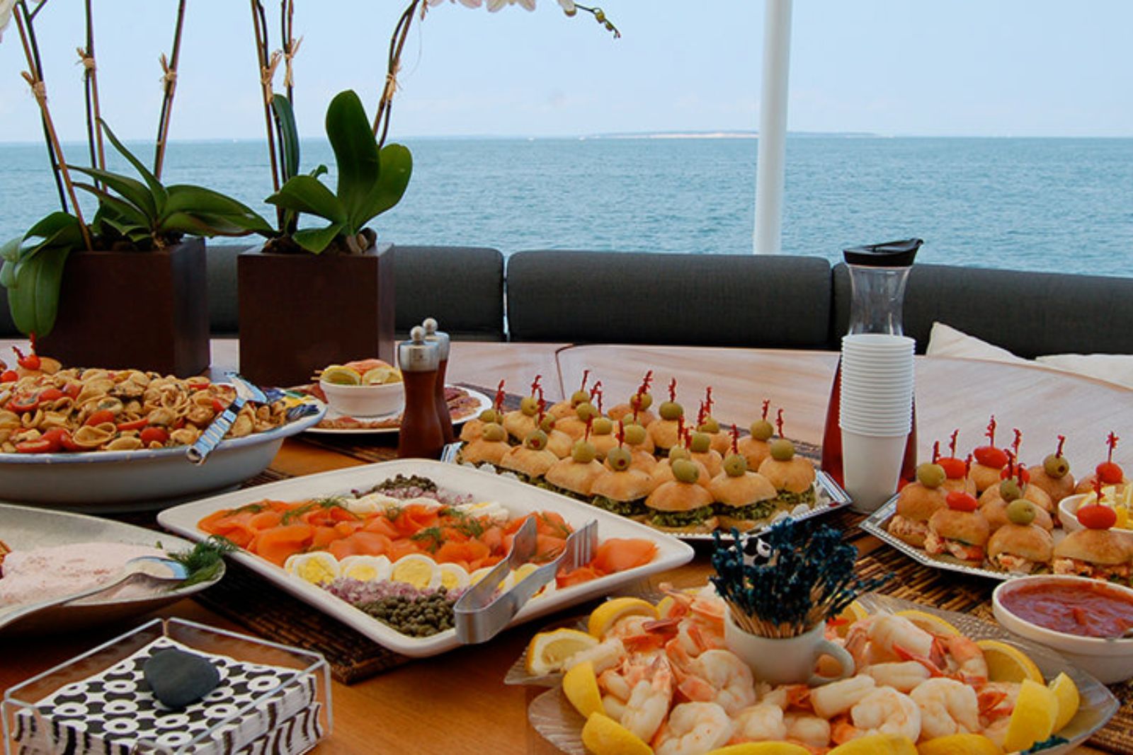 Food Catering — gourmet platters with ocean view